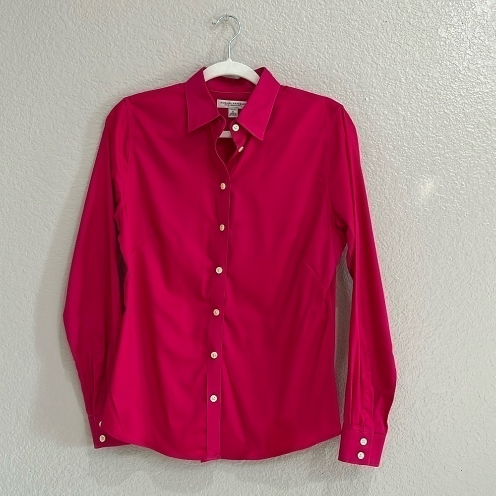 Bright Pink Button-Up Women's Top